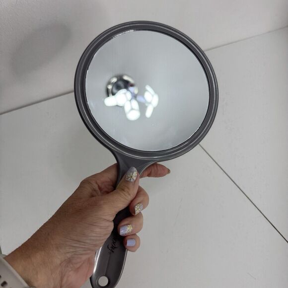 Vintage Gray Goody 10.5” Handheld 2 Sided Mirror Regular & Magnifying Hang - Picture 2 of 7
